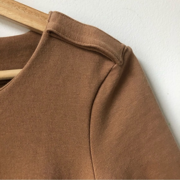 ZARA Woman Tan Mini Dress Babydoll Short Sleeve Sunrise Light Academia Size M - Picture 6 of 13